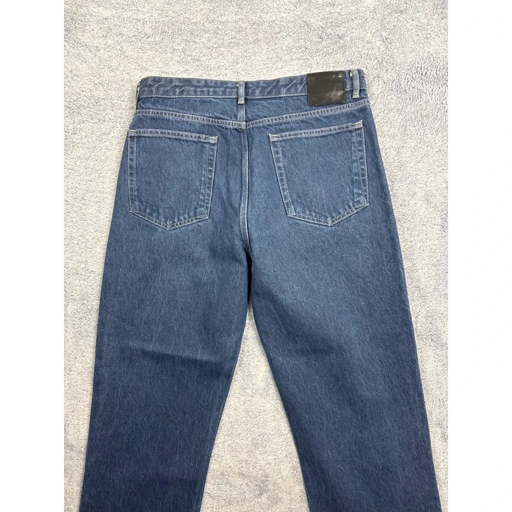 Zara Mens Straight Leg Jeans Dark Wash Blue Denim Size 34 34X30